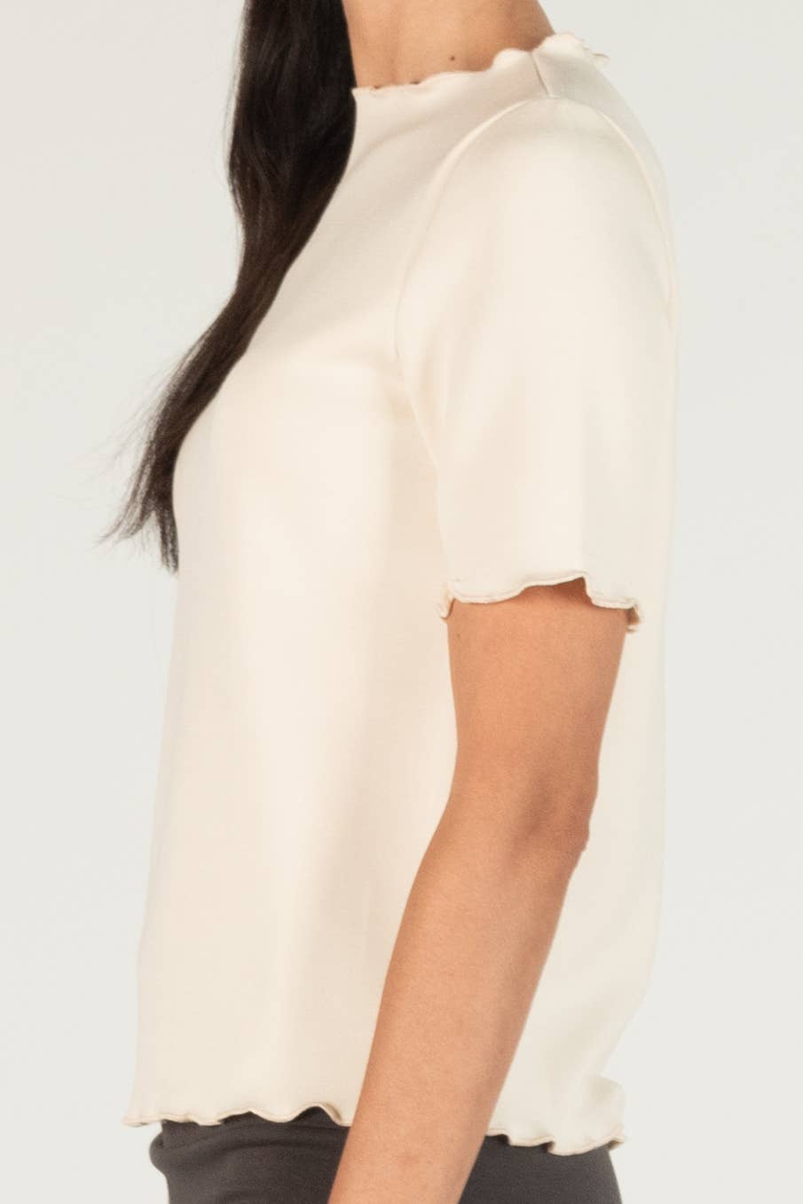 Butter Modal Merrow Edge Mock Neck Top