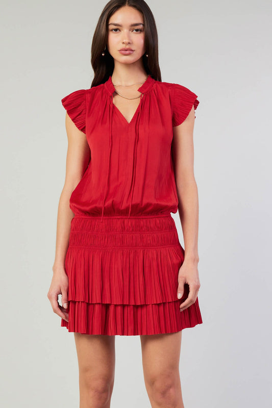 Pleated Mini Dress