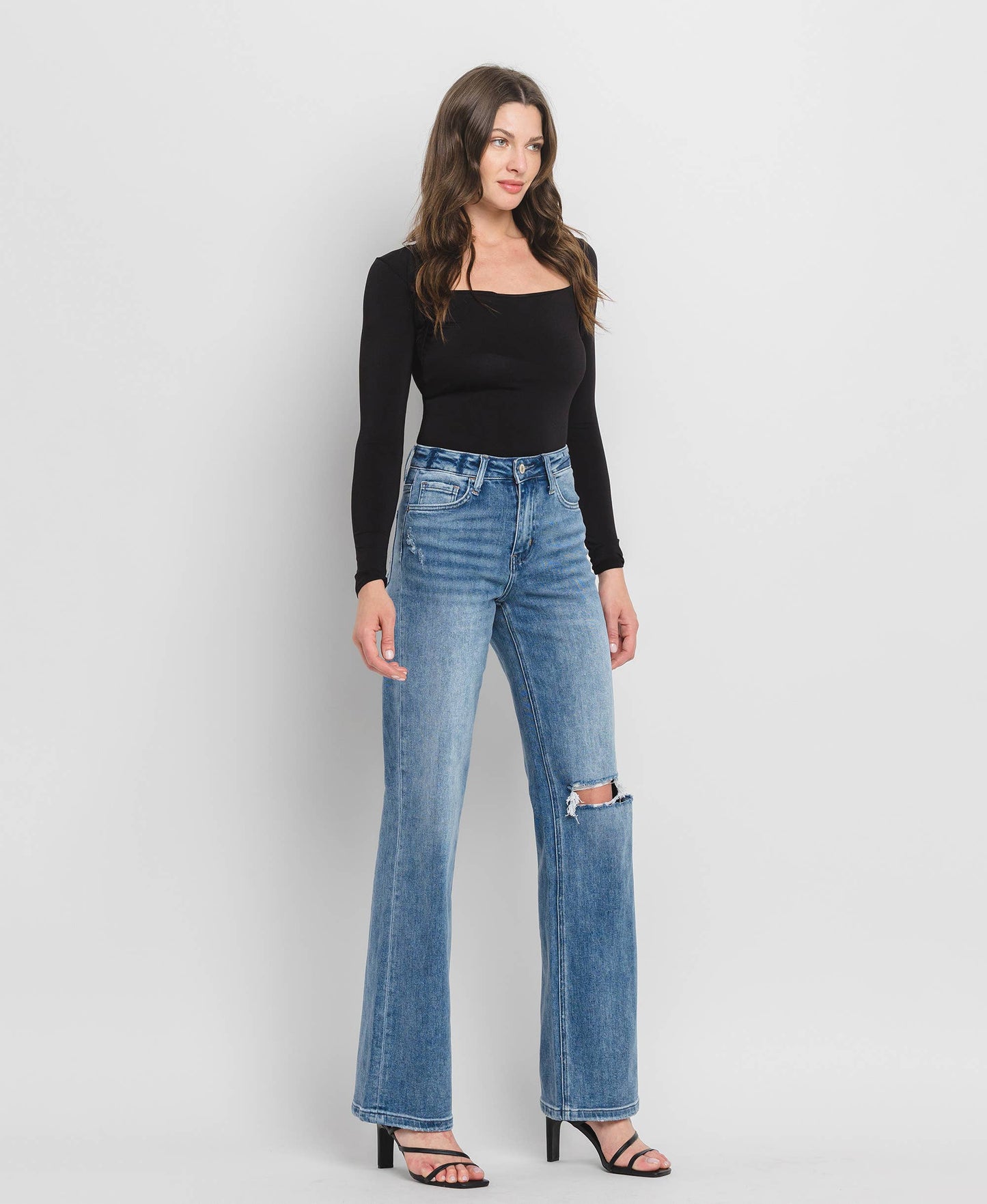 90's Vintage Super High Rise Flare Jeans