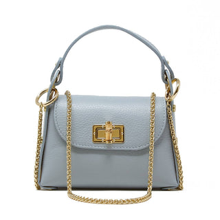 Mini Italian Leather Crossbody Bag with Bamboo Clasp - Verte Boutique