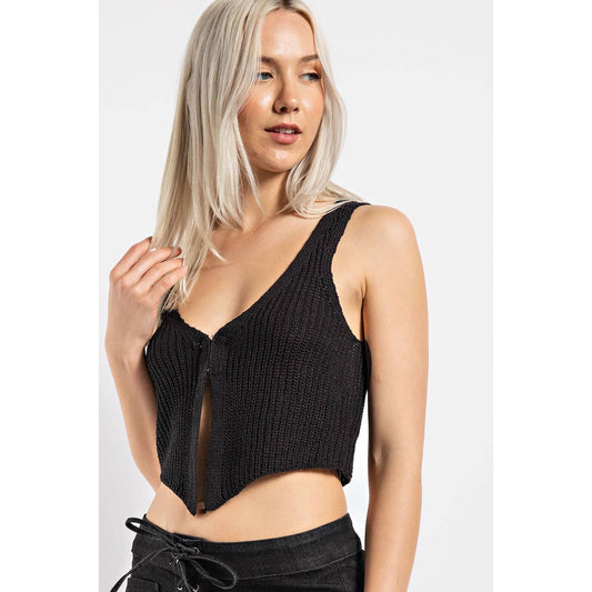 Sweater Knit Crop Vest