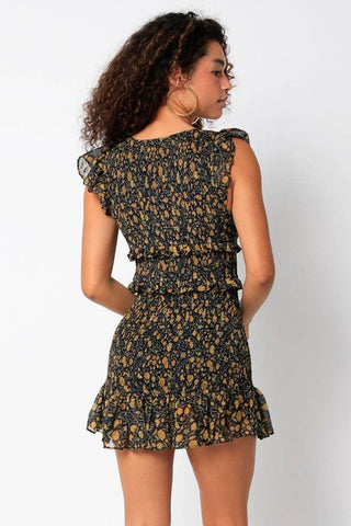 Smocked Ditsy Mini Dress - Verte Boutique