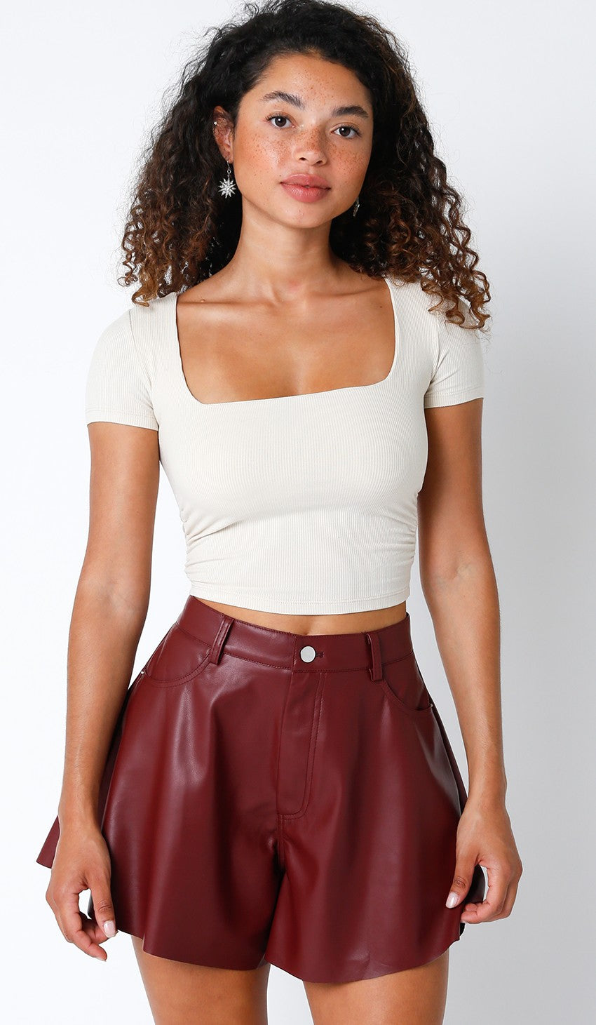 Square Neck Rib Top