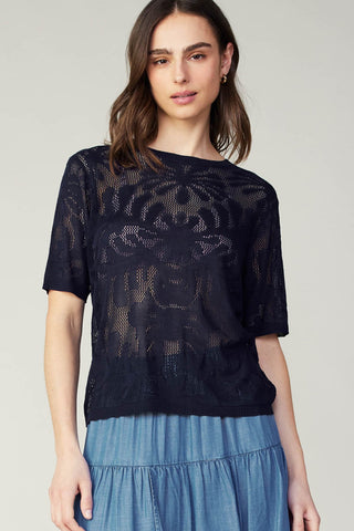 Crew Neck Crochet Sweater - Verte Boutique