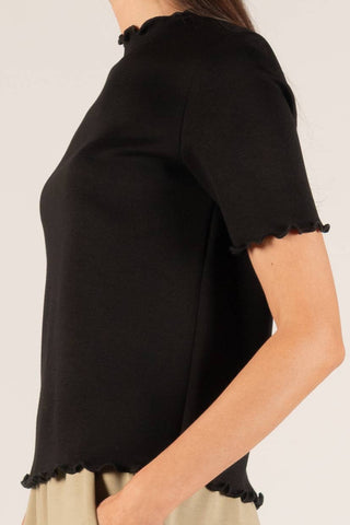 Butter Modal Merrow Edge Mock Neck Top - Verte Boutique
