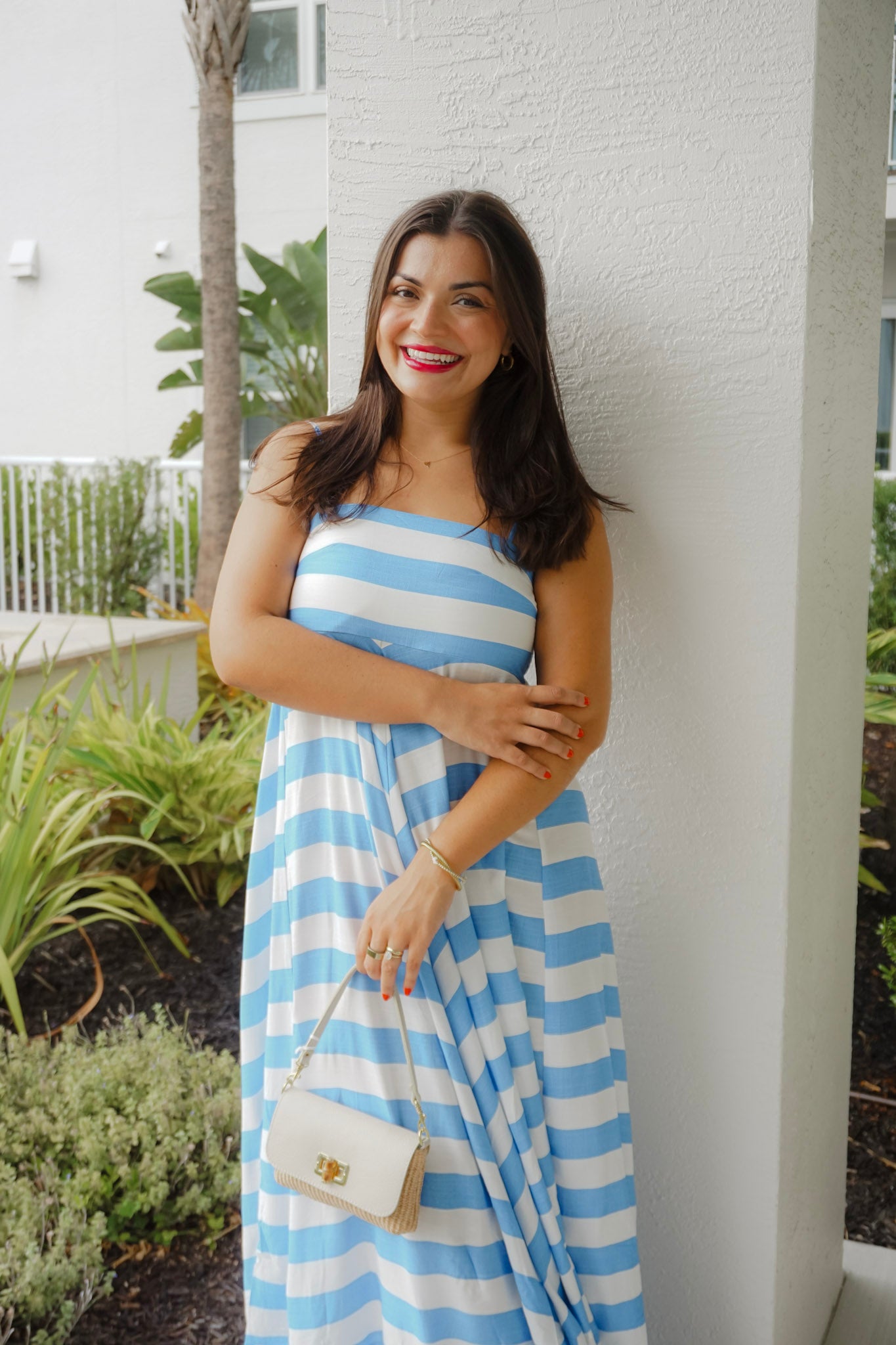 Azure Coast Chevron Stripe Flounce Maxi Dress – Verte Boutique