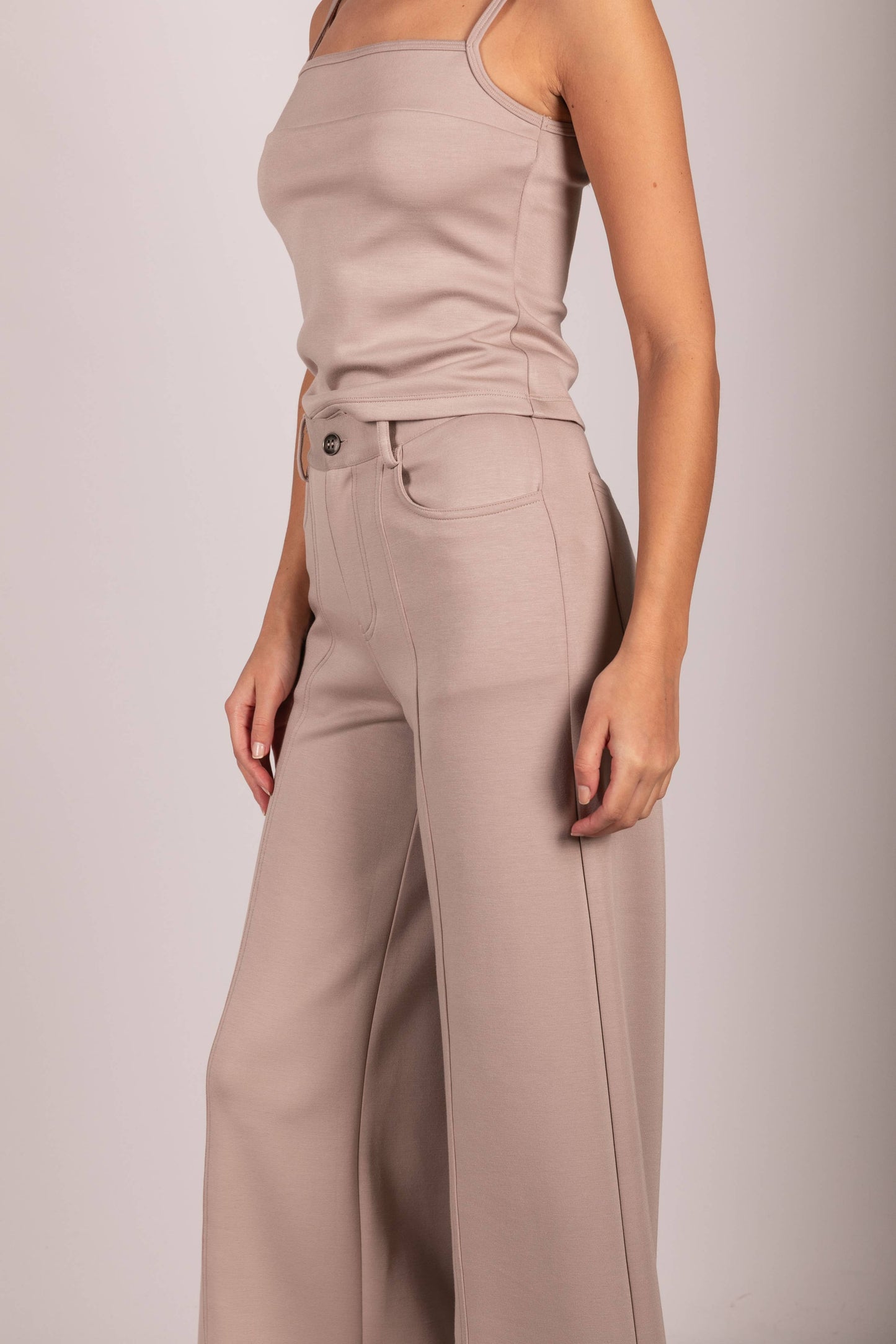 Butter Modal Pleated Wide Leg Trousers