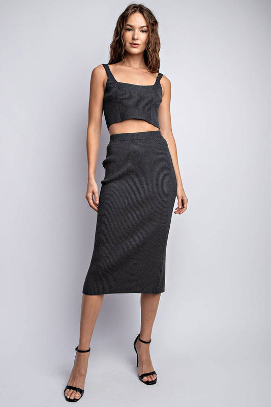 Lightweight Sweater Midi Skirt