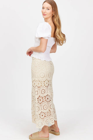 Boho Luxe Cream Crochet Maxi Skirt - Verte Boutique
