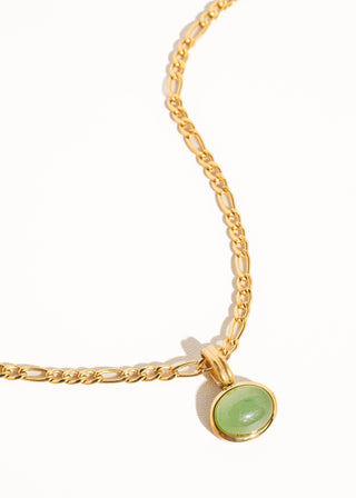 Green Stone Pendant Chain Necklace - Verte Boutique