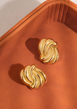 Wavy Rectangular Studs - Verte Boutique