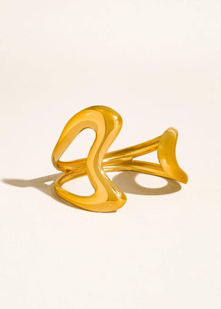 Hailen 18K Gold Abstract Cuff Bracelet | Waterproof & Non - Tarnish Statement Jewelry - Verte Boutique
