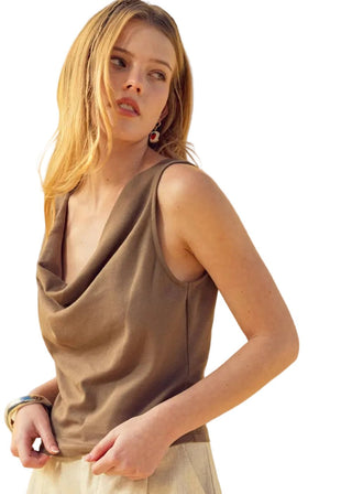 Aria Cowl Neck Sleeveless Top: Versatile 2 - Way Elevated Basic - Verte Boutique