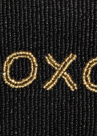 Black Xoxo Heart Beaded Coin Purse - Verte Boutique