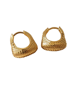 Gold & Silver Non - Tarnish Textured Hoop Earrings - Verte Boutique