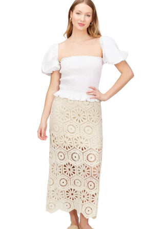 Boho Luxe Cream Crochet Maxi Skirt - Verte Boutique