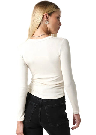 Long Sleeve Sweetheart Rib Top - Verte Boutique