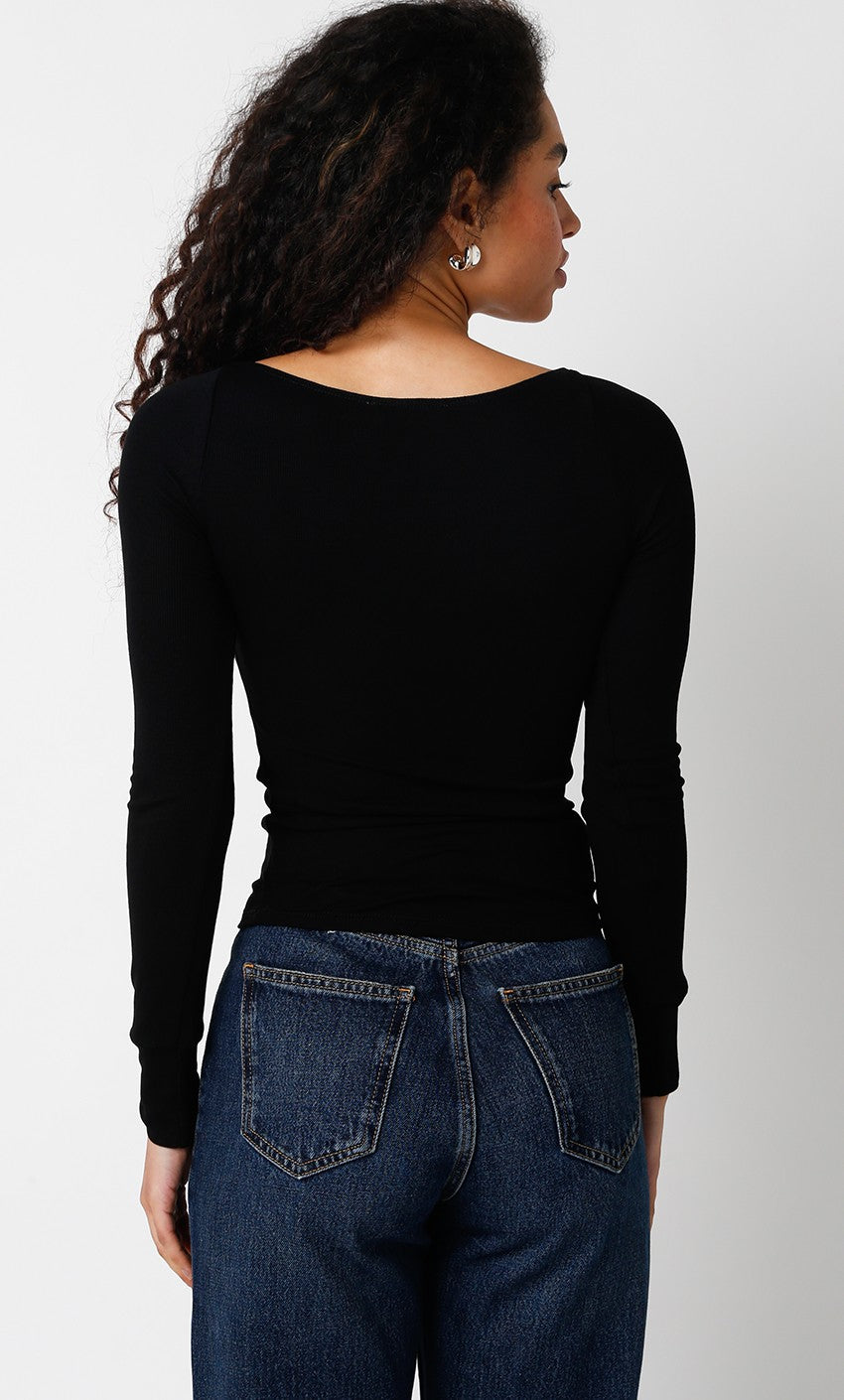 Long Sleeve Sweetheart Rib Top