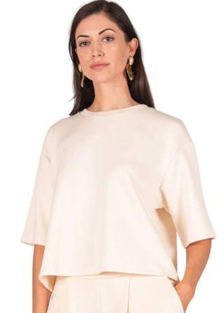 Butter Modal Overlap Back Top – Ultra - Soft Boxy 3/4 Sleeve Tee - Verte Boutique