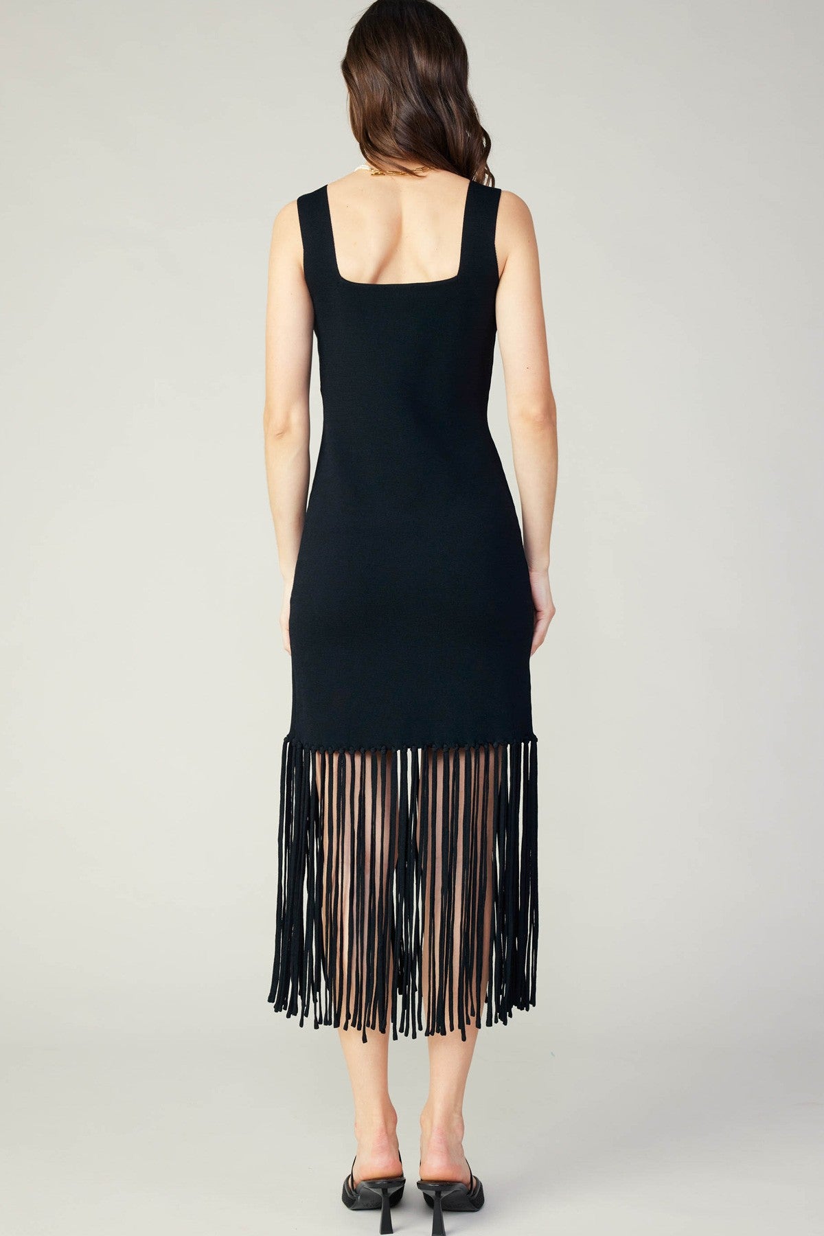 Knit Fringe Hem Dress