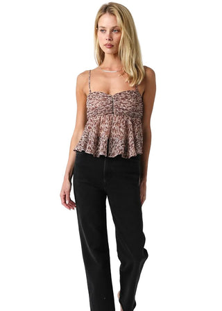 Abstract Leopard Flounce Tube Top - Verte Boutique