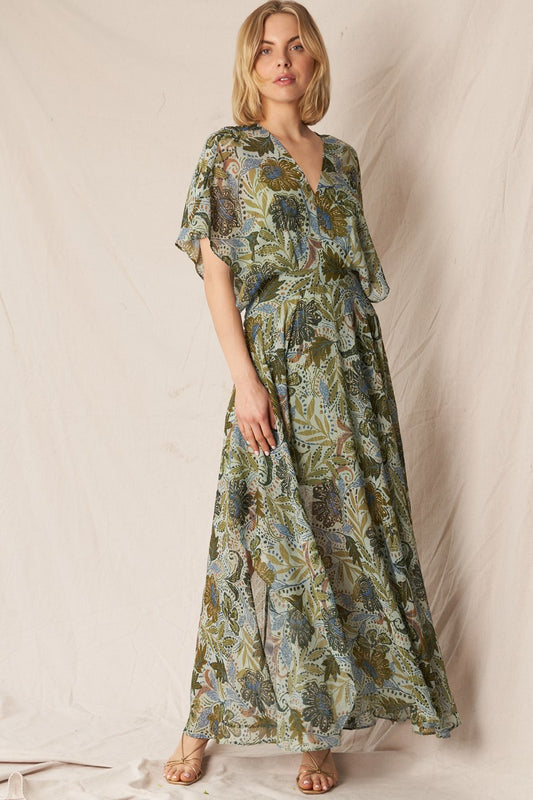 Tropical Print Gauze Maxi