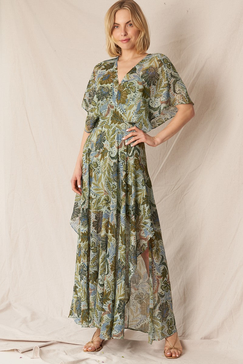 Tropical Print Gauze Maxi