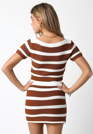 Cropped Striped Sweater - Verte Boutique