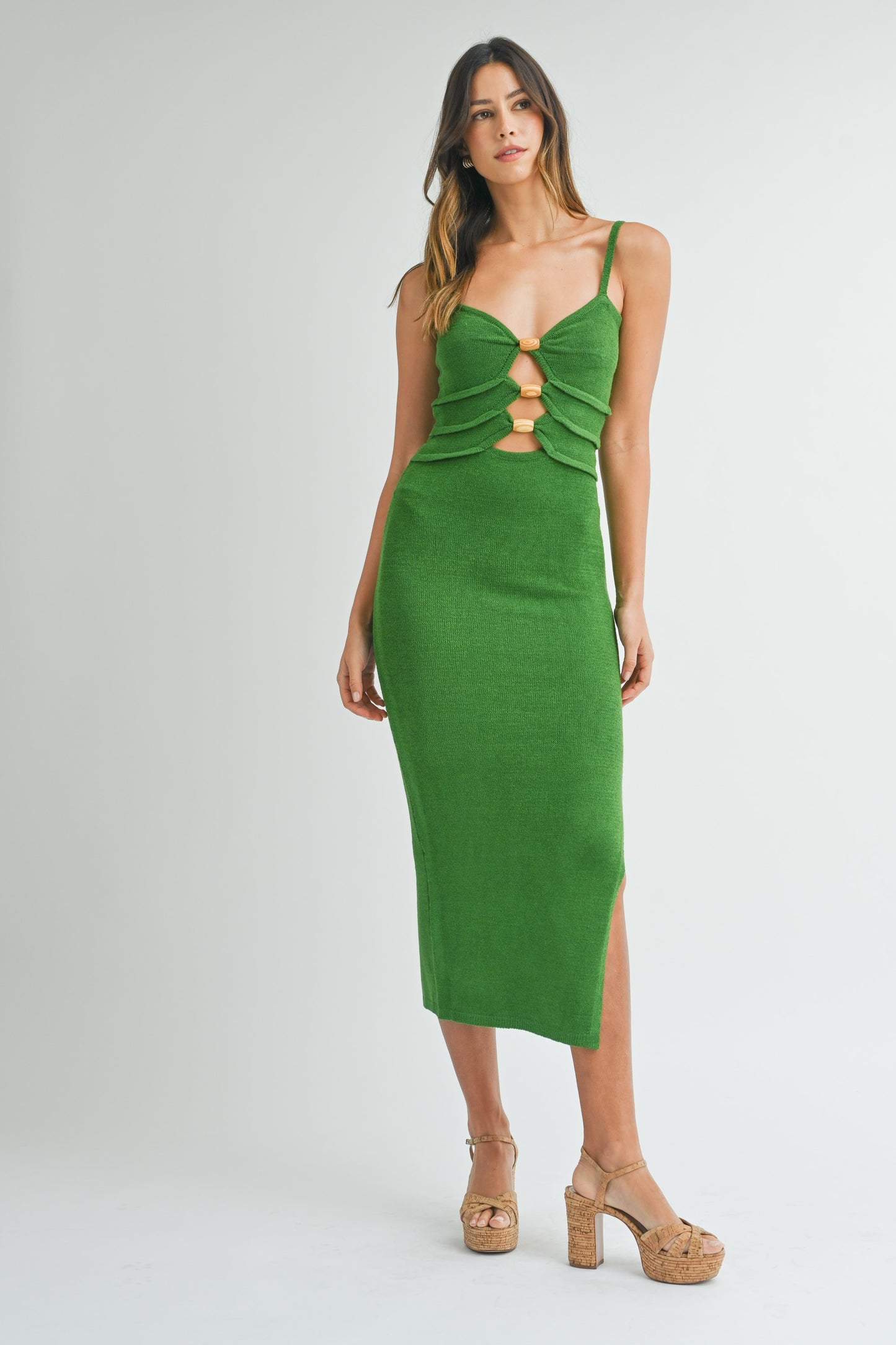 Knit Cut Out Midi Dress