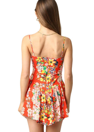 Floral Smocked Drop Waist Cotton Mini Dress - Verte Boutique