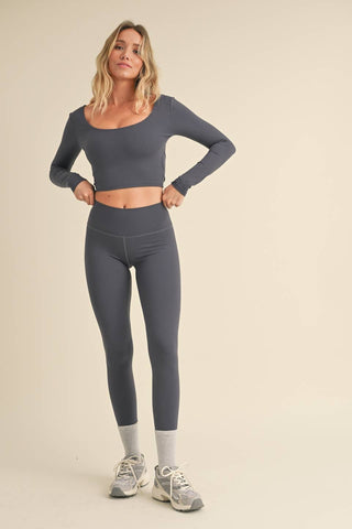 Twist Back Long Sleeve Active Top - Verte Boutique