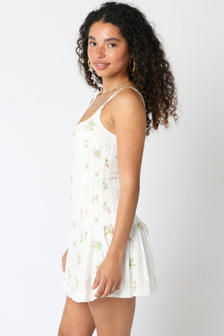Floral Eyelet Mini Dress - Verte Boutique
