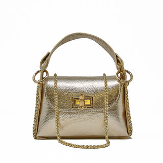 Mini Italian Leather Crossbody Bag with Bamboo Clasp - Verte Boutique