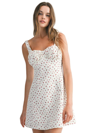 Sweetheart Ditsy Floral Mini Dress - Verte Boutique