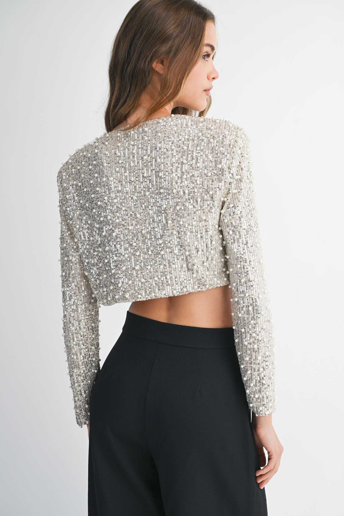 Sequin Bolero Jacket wtih Bow