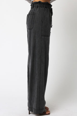 Drawstring High Waisted Pant - Verte Boutique