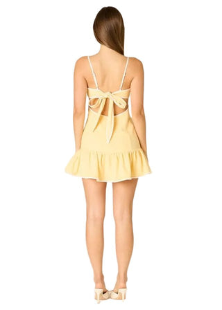 Sunny Day Cut - Out Flounce Mini Dress with Contrast Piping - Verte Boutique
