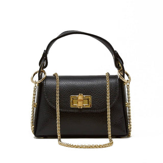 Mini Italian Leather Crossbody Bag with Bamboo Clasp - Verte Boutique