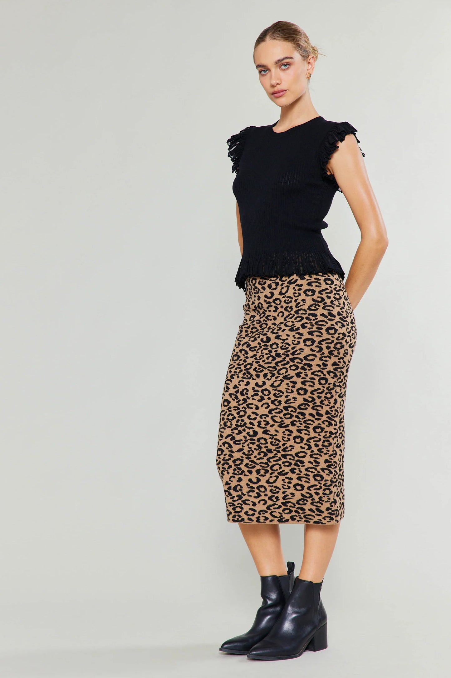 Leopard Midi Skirt