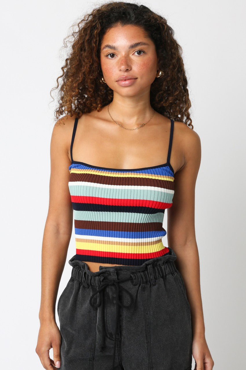 Wide Rib Rugby Stripe Tank