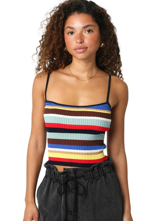 Multi - Stripe Wide Rib Rugby Tank - Verte Boutique