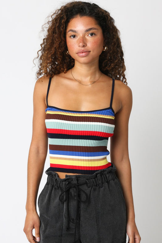 Wide Rib Rugby Stripe Tank