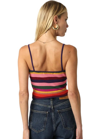Multi - Stripe Wide Rib Rugby Tank - Verte Boutique