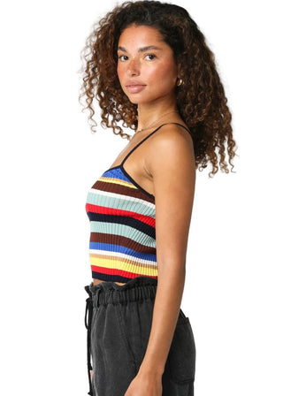 Multi - Stripe Wide Rib Rugby Tank - Verte Boutique
