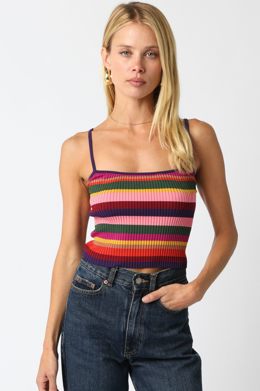 Wide Rib Rugby Stripe Tank