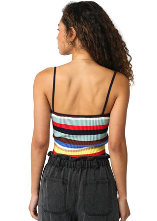 Multi - Stripe Wide Rib Rugby Tank - Verte Boutique
