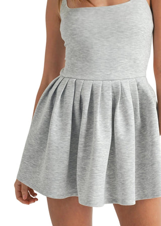 Heather Grey Soft Scuba Back Cut Out Romper - Verte Boutique