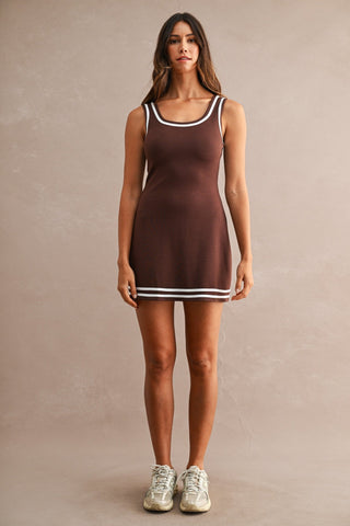 Courtside Scuba Mini Dress - Verte Boutique