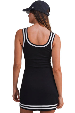 Black Court Side Scuba Mini Dress