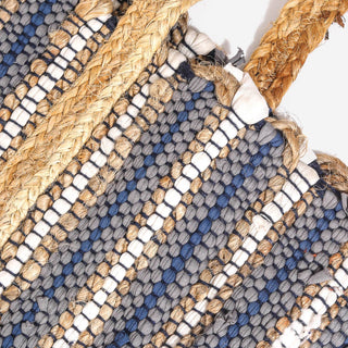 Striped Jute Braid Tote Bag - Verte Boutique